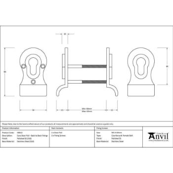 Polished Marine Grade 316 Stainless Steel Euro Door Pull - 49813