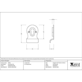 Satin Marine Grade 316 Stainless Steel Euro Door Pull - 49810