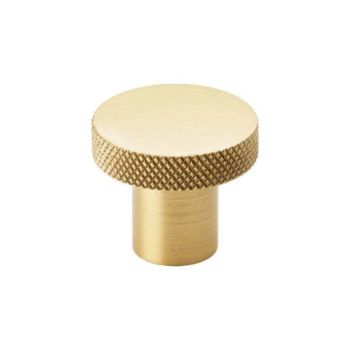 Alexander and Wilks Hanover Knurled Circular Cupboard Knob in Satin Brass - AW802-30-SB