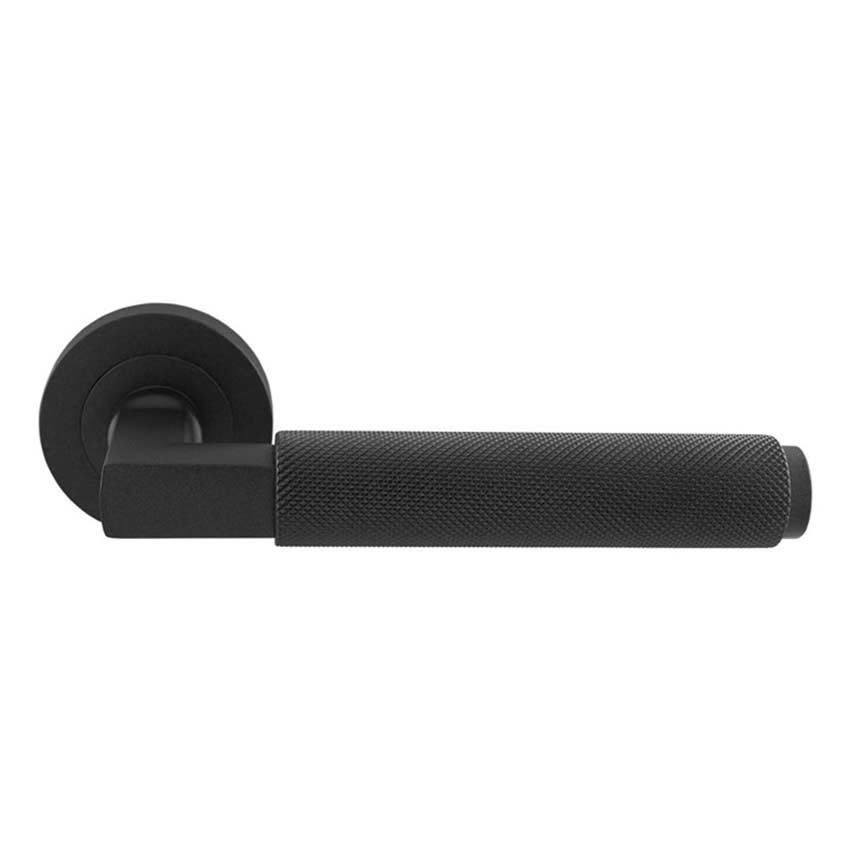 Terazzo Lever on a Round Rose in Matt Black - EUL060MB