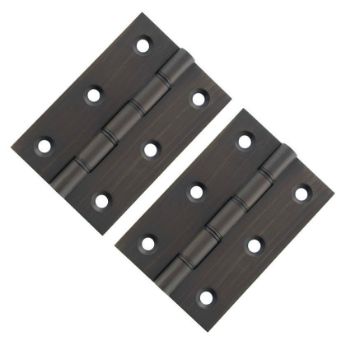 Button Tip Hinges 3" x 2" x 2.2mm in Urban Bronze - AWH3222UB Button Tip Hinges 3" x 2" x 2.2mm in Urban Bronze - AWH3222UB