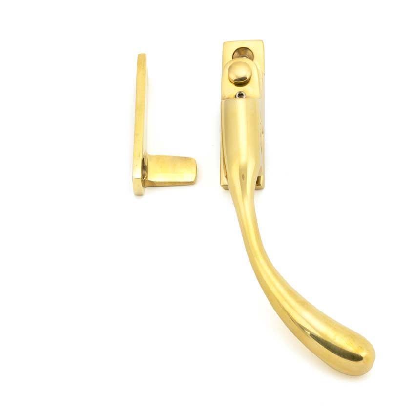 Polished Brass Night-Vent Locking Peardrop Fastener - RH - 45397 