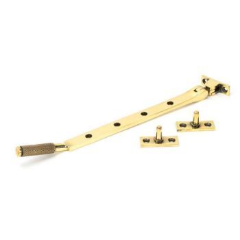 Aged Brass Hammered Brompton Window Stay - 46173