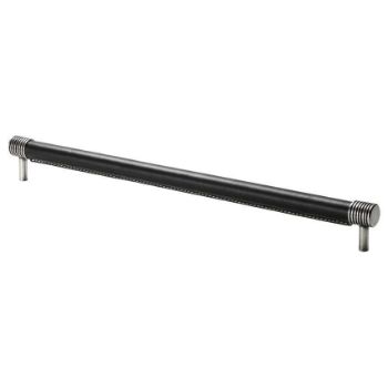 Jarrow Black leather and Pewter round bar handle - FD415