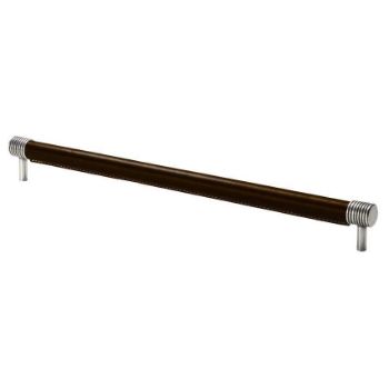 Jarrow Chocolate leather and Pewter round bar handle - FD416 