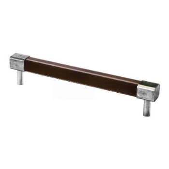 Jedburgh Chocolate leather and Pewter Square bar handle - FD401