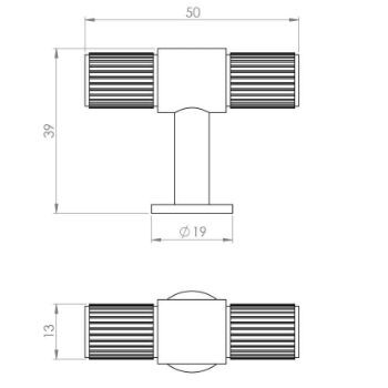 Satin Nickel Lines T-Bar Cabinet Knob - FTD711SN