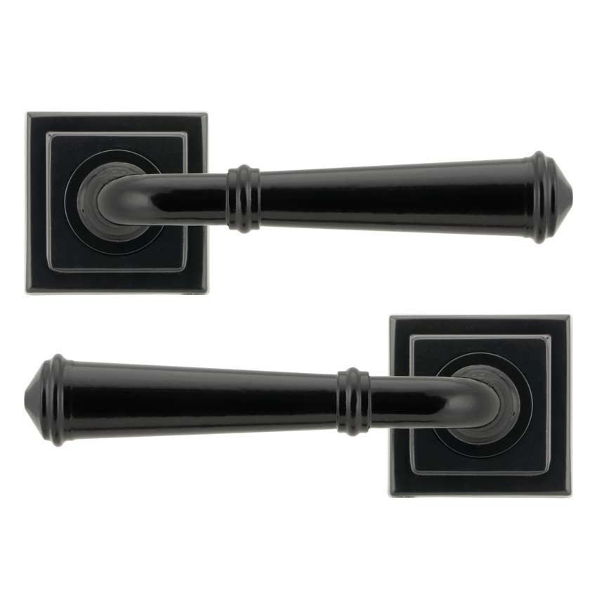 Regency Lever on a Square Rose in Black finish - Unsprung - 49972
