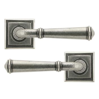 Regency Lever on a Square Rose in Pewter Finish - Unsprung - 49980 