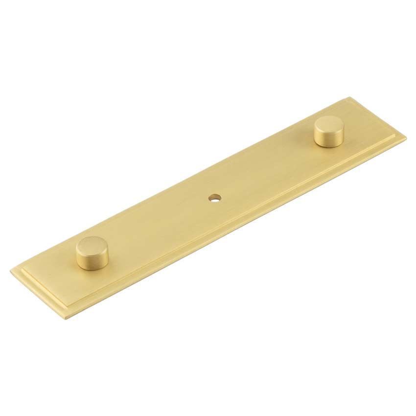 Rushton Backplate for Cupboard Knobs in Satin Brass