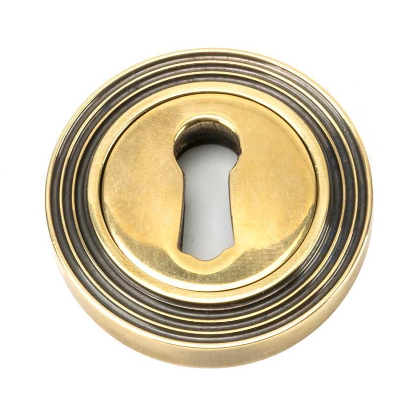 Aged Brass Round Beehive Escutcheon - 45685