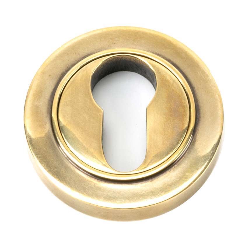 Aged Brass Round Plain Euro Escutcheon - 45707 