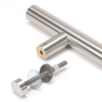 Satin Stainless Steel T Bar Handle Bolt Fix - 50255 