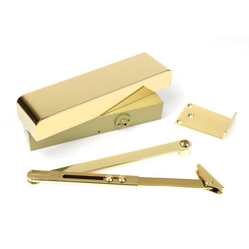 Polished Brass Size 2-5 Door Closer & Cover - 50108
