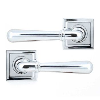 Polished Chrome Newbury Lever on a Square Rose (Unsprung) - 50024