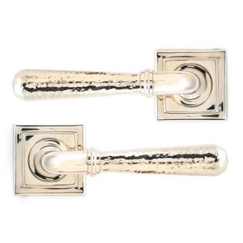 Polished Nickel Hammered Newbury Lever on a Square Rose (Unsprung) - 50048