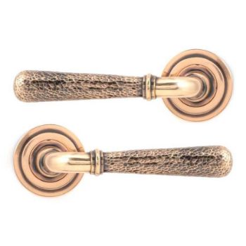 Polished Bronze Hammered Newbury Lever on an Art Deco Rose (Unsprung) - 50054