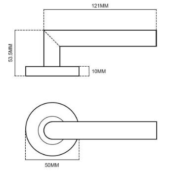 Jedo Curve Door Handle - Satin Chrome- JV520SC