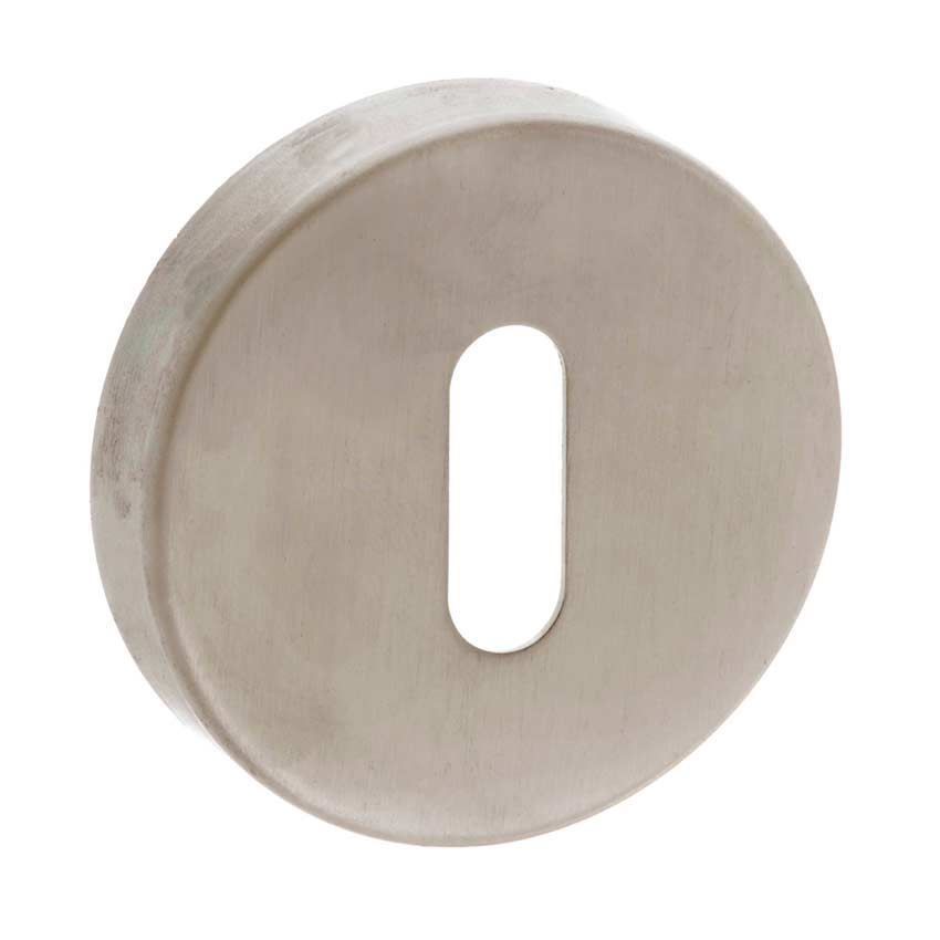 Forme Round Key Escutcheon in Satin Nickel 