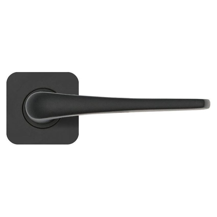 Rosso Tecnica Como Lever with Squircle Rose in Powder Coated Black Finish - RT020SPCB