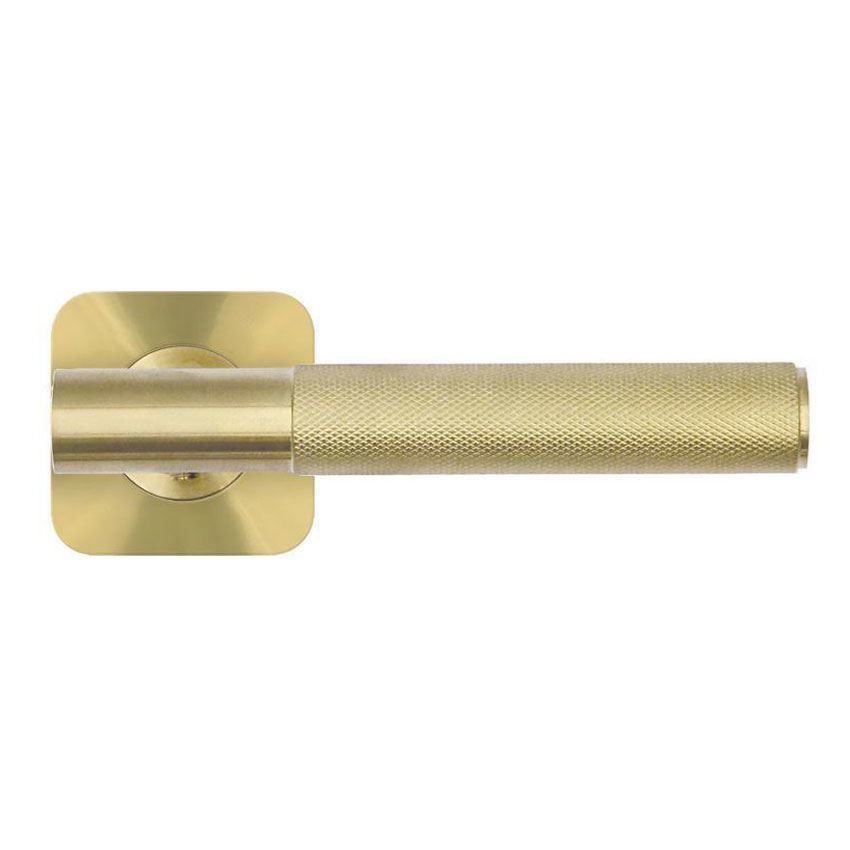 Rosso Tecnica Orta Lever with Squircle Rose in PVD Satin Brass Finish - RT060SPVDSB