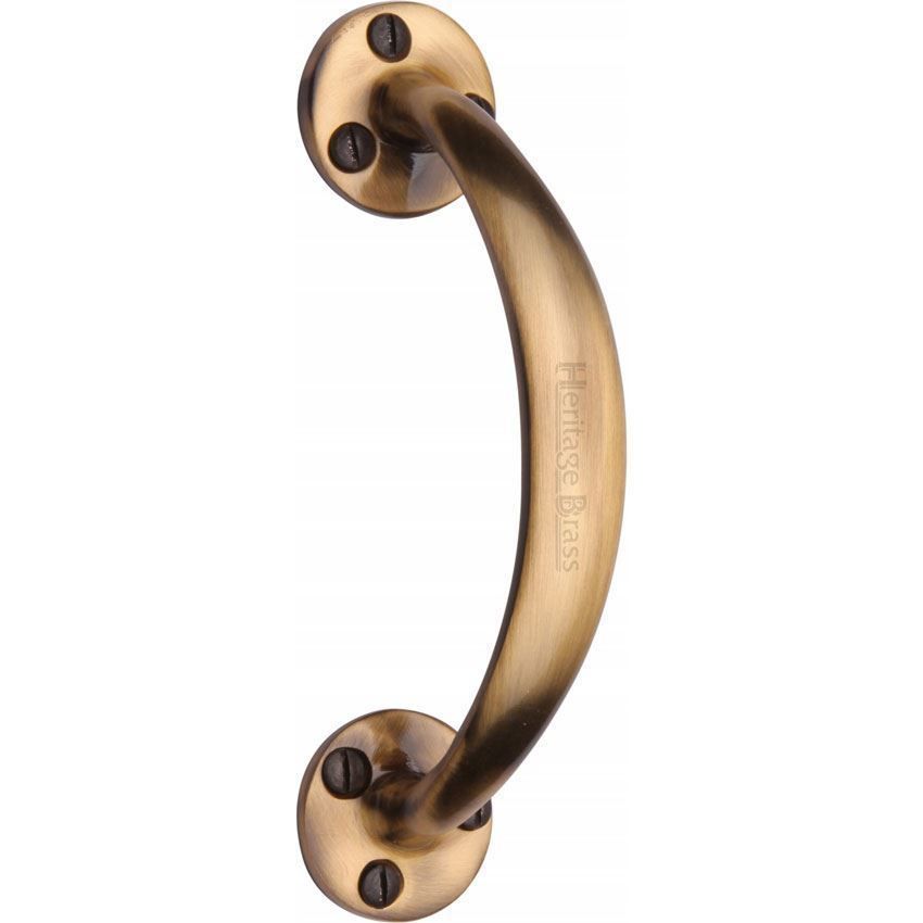 Heritage Brass Curved Door Pull Handle in Antique Brass - V1140-AT