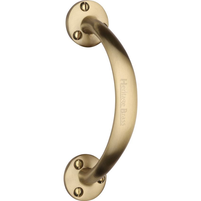 Heritage Brass Curved Door Pull Handle in Satin Brass - V1140-SB 