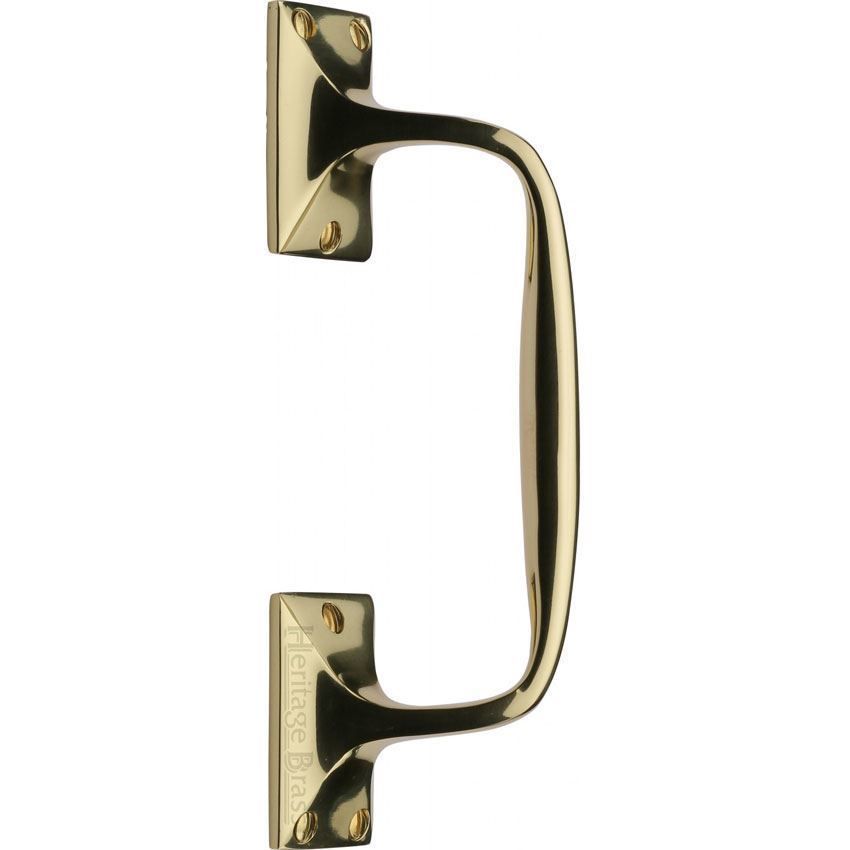 Offset Pull Door Handle in Polished Brass - V1150-PB 