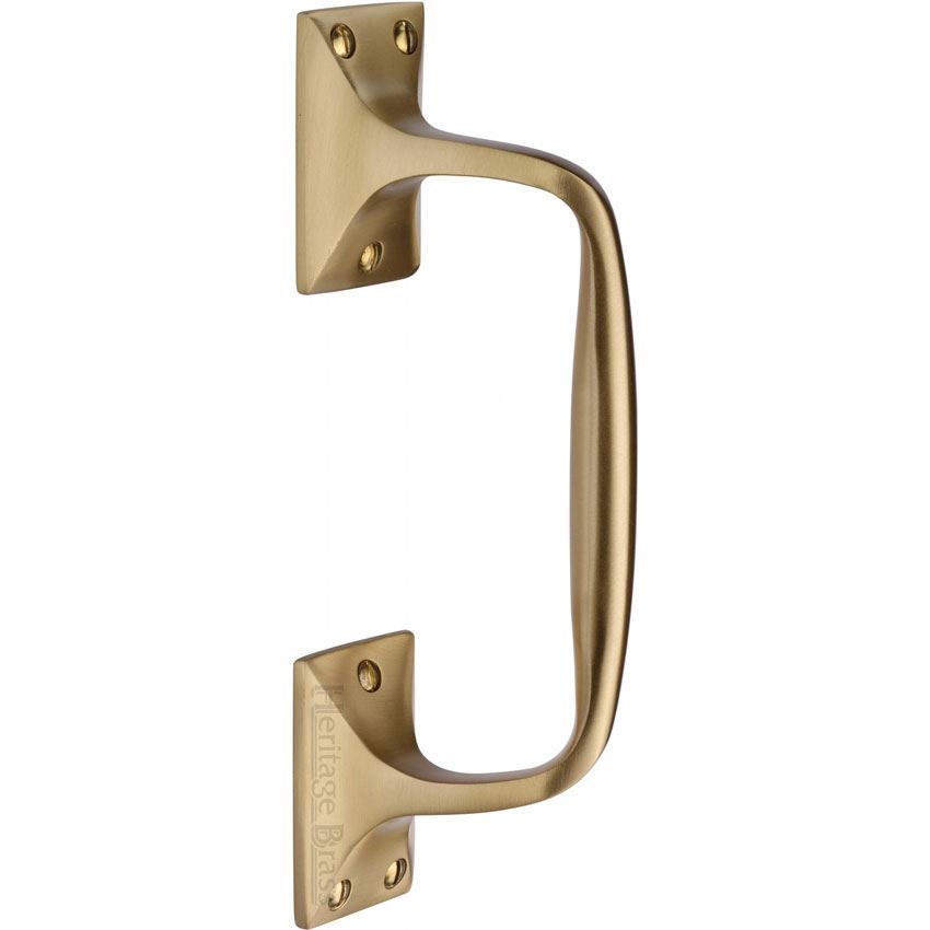 Offset Pull Door Handle in Satin Brass - V1150-SB 