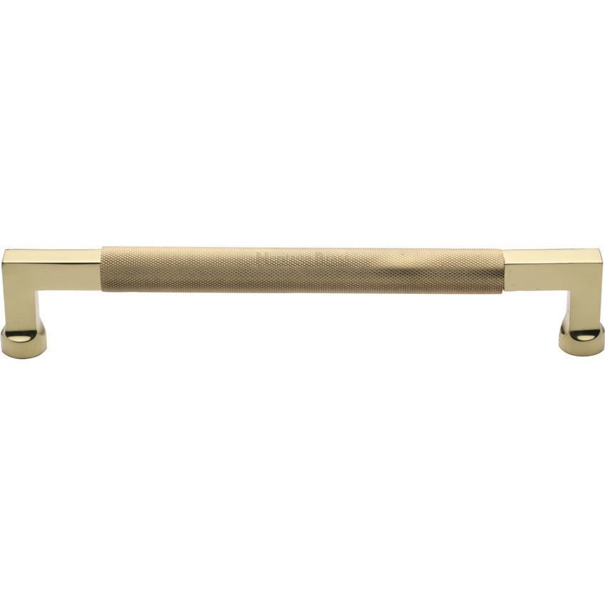 Bauhaus Knurled Door Pull Handle in Polished Brass - V1315 304-PB 
