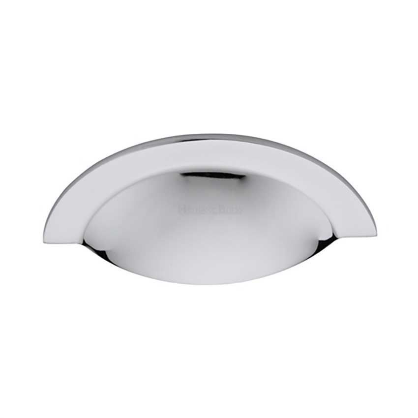 Crescent Drawer Cup Pull in Polished Chrome - C1730-PC