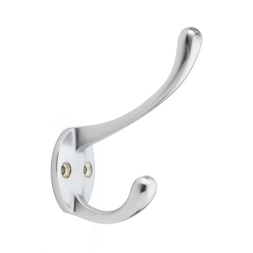 Alexander and Wilks Victorian Hat and Coat Hook in Satin Chrome - AW770SC 