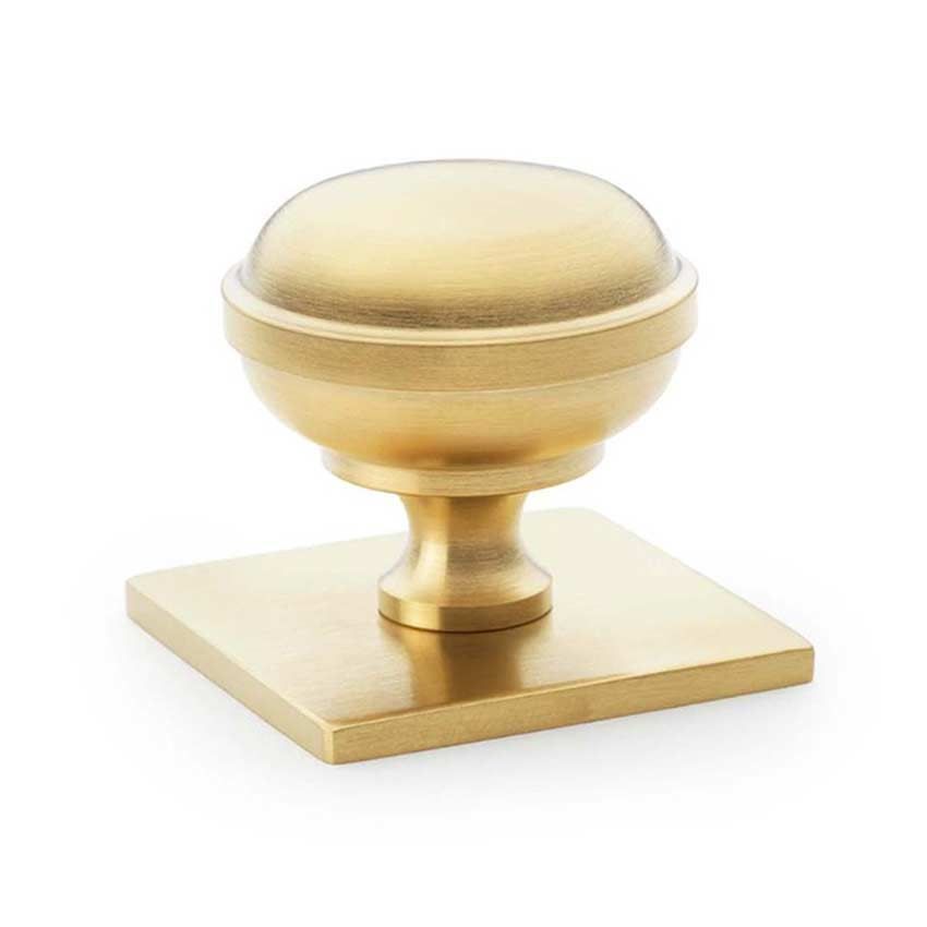 Alexander and Wilks Quantock Cupboard Knob on a Square Plate - AW826-34-SB