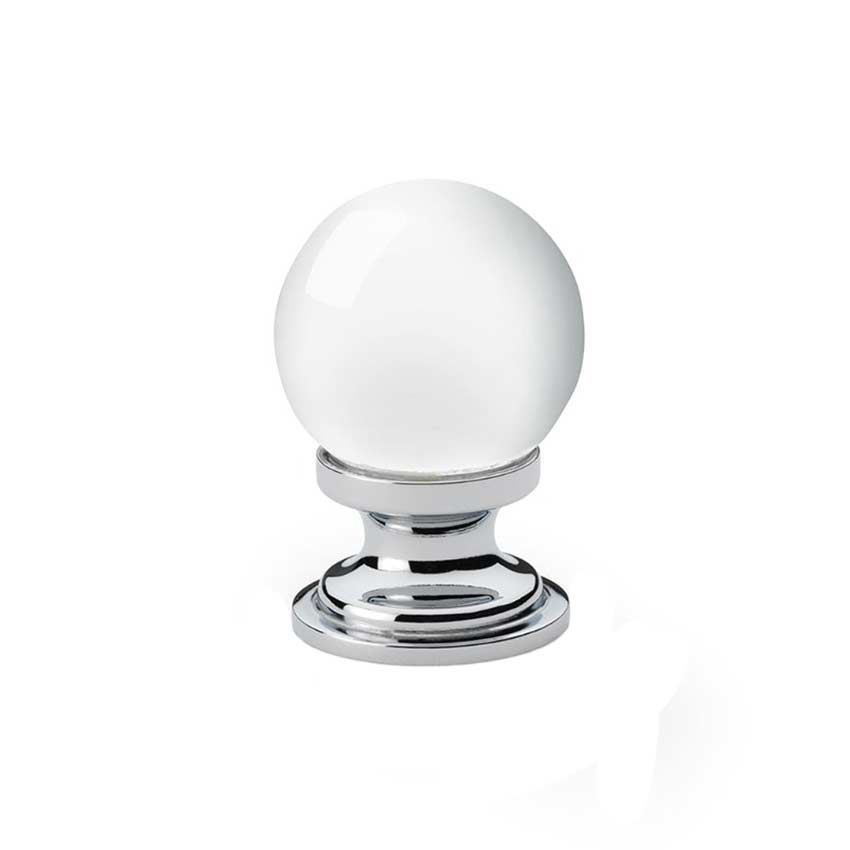 Naomi Clear Glass Ball Cupboard Knob - Polished Chrome - AW833-30-C/CP 