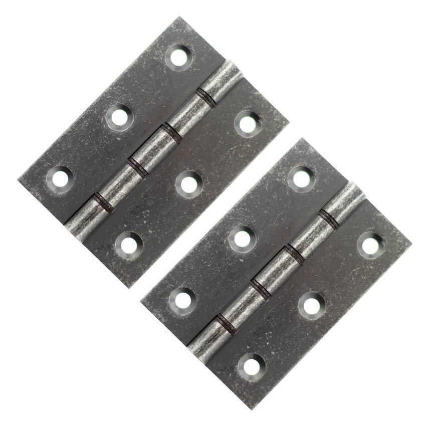 Button Tip Hinges 3" x 2" x 2.2mm in Distressed Silver - AWH3222DS 