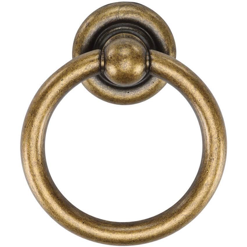 Classic Round Ring Pull in Distressed Brass - TK9213-042-DBS 