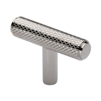 Knurled T-Bar Cabinet Knob in Polished Nickel - C4415-PNF 