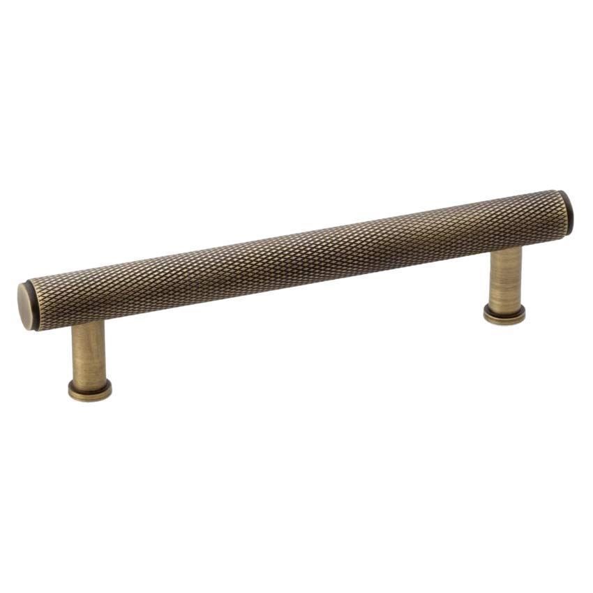 Alexander and Wilks Crispin Knurled T-bar Cupboard Pull Handle - Antique Brass Finish - AW809-AB
