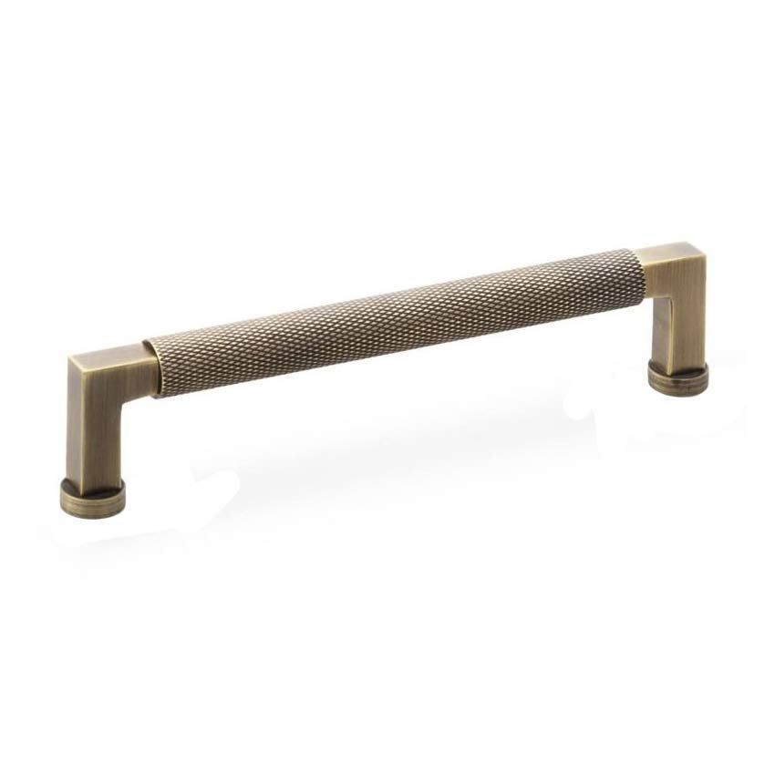 Alexander and Wilks Camille Knurled Cupboard Pull Handle in Antique Brass - AW819-160-AB 
