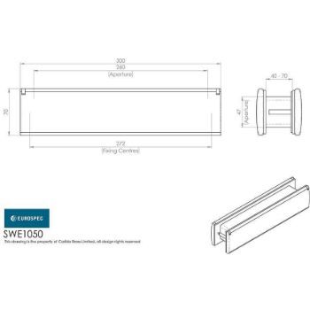 Drawing of stainless steel sleeved letterplate