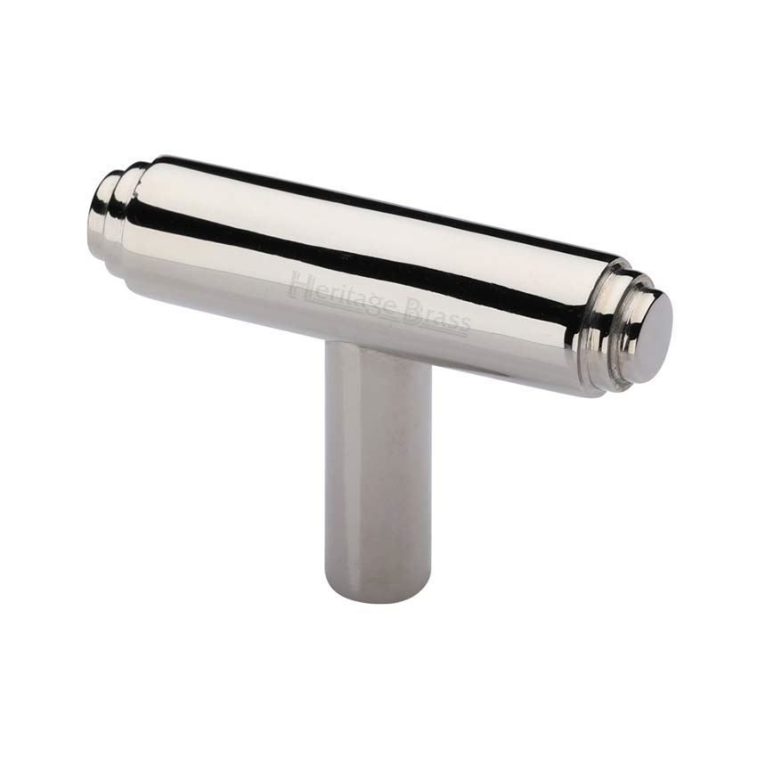 Stepped T-Bar Cabinet Knob in Polished Nickel - C4445-PNF