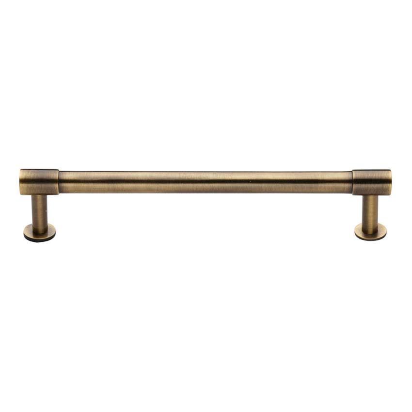 Phoenix Cabinet Pull Handle on a Rose in Antique Brass - V4435-AT