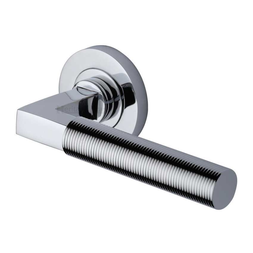 Spectral Door Handle on Round Rose in Polished Chrome - RS2261-PC