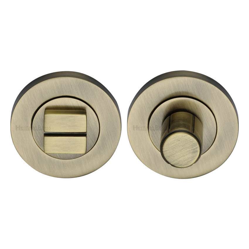 Bathroom & WC Thumb-turn & Release Door Lock in Antique Brass Finish - RS2030-AT