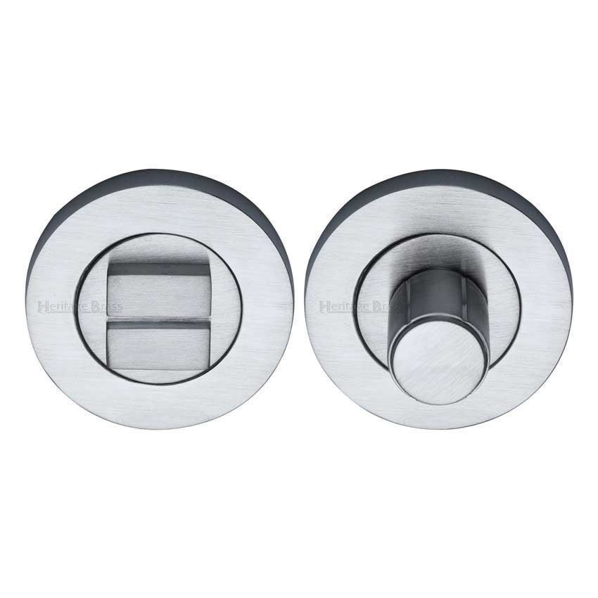 Bathroom & WC Thumb-turn & Release Door Lock in a Satin Chrome Finish - RS2030-SC 