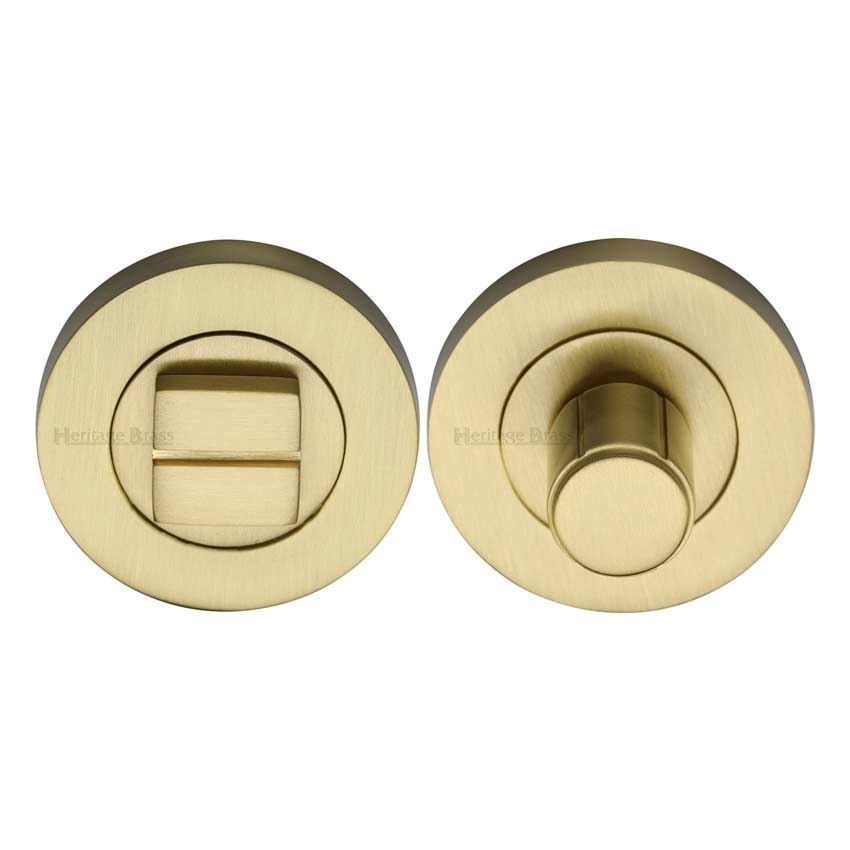 Bathroom & WC Thumb-turn & Release Door Lock in a Satin Brass Finish - RS2030-SB