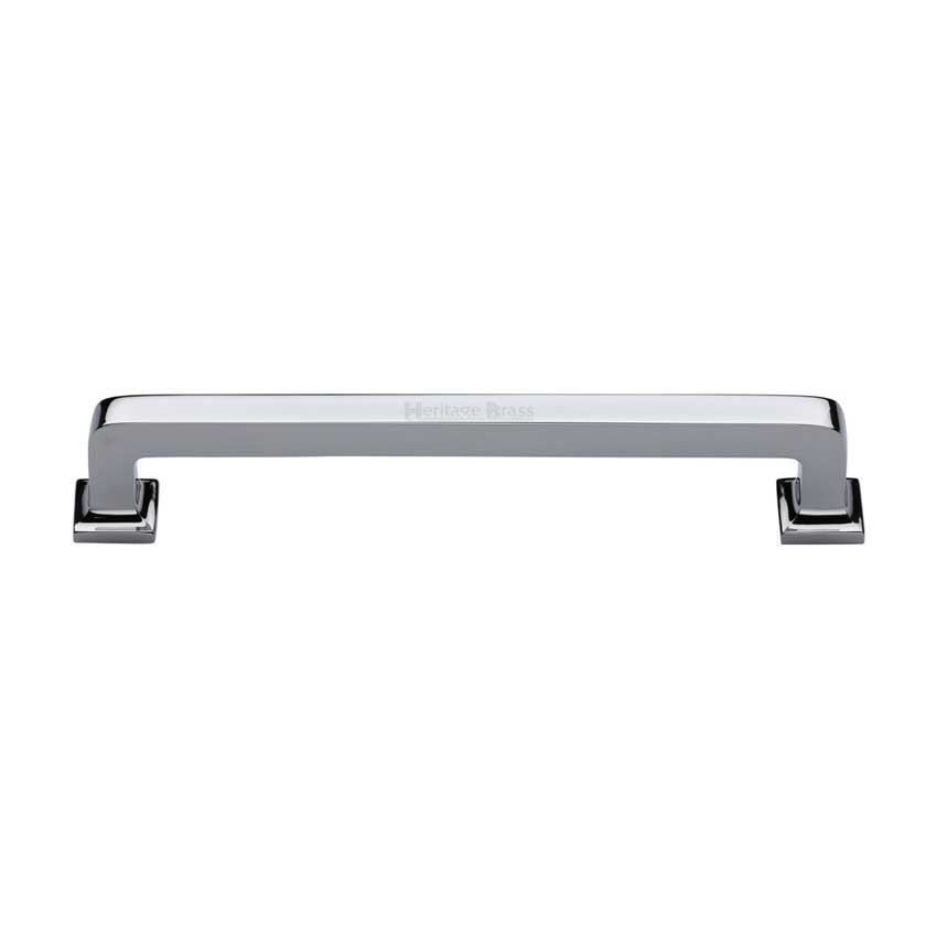 Square Vintage Cabinet Pull Handle in Polished Chrome - C3964-PC