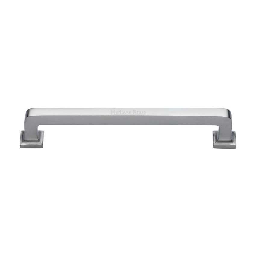 Square Vintage Cabinet Pull Handle in Satin Chrome - C3964-SC 