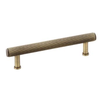 Reeded T-bar Cupboard Pull Handle in Antique Brass - AW809R-AB