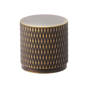 Alexander and Wilks Brunel Knurled Knob in Antique Brass Finish AW800-AB